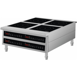 Plaque de cuisson à induction professionnelle de comptoir à 4 zones avec pieds, 14 kW (4 × 3 500 W), commandes tactiles, câblée | Adexa CX140A