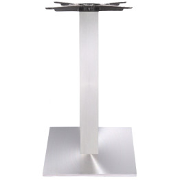 Pied de table carré en acier brossé, hauteur standard 400 mm | Adexa D002A