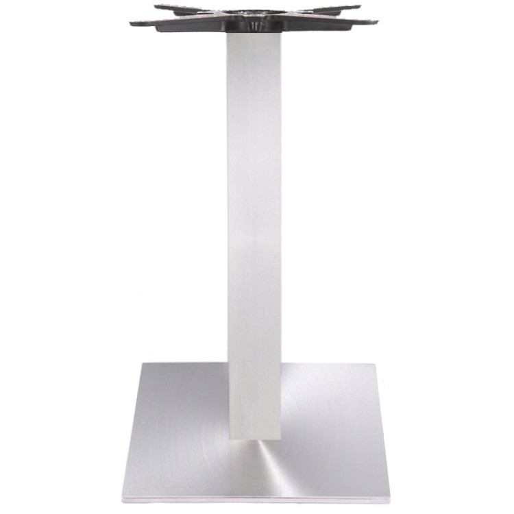 Pied de table carré en acier brossé, hauteur standard 400 mm | Adexa D002A