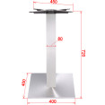 Pied de table carré en acier brossé, hauteur standard 400 mm | Adexa D002A