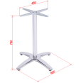 Pied de table en acier brossé, hauteur standard 620 mm | Adexa D011