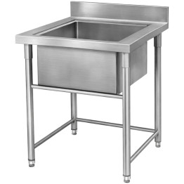 Évier commercial à une cuve en acier inoxydable avec dosseret 700×760×1030 (880+150) mm | Adexa DAVS108 Évier commercial à une cuve en acier inoxydable avec dosseret 700×760×1030 (880+150) mm | Adexa DAVS108