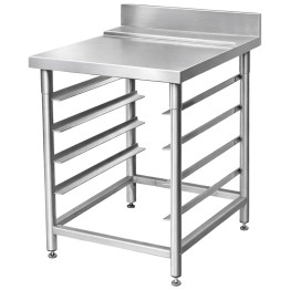 Table de travail en acier inoxydable avec dosseret 1000×760×1030 (880+150) mm | Adexa DAVS110