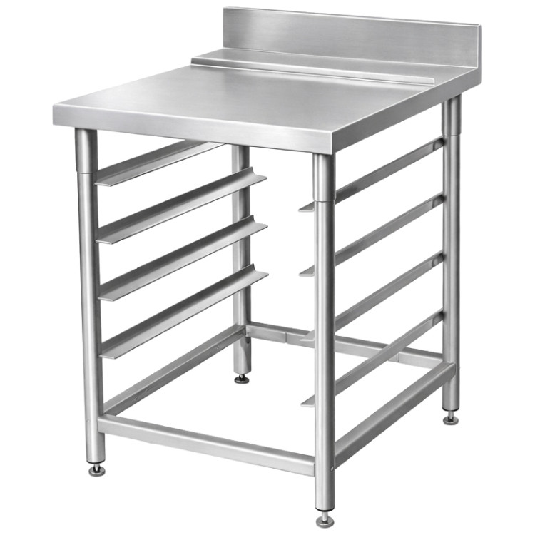 Table de travail en acier inoxydable avec dosseret 1000×760×1030 (880+150) mm | Adexa DAVS110