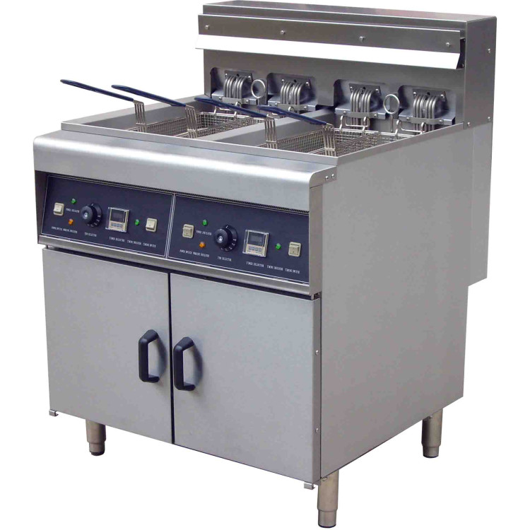 Friteuse Électrique Autoportante Professionnelle Double Réservoir 28L + 28L | Adexa DF28L2