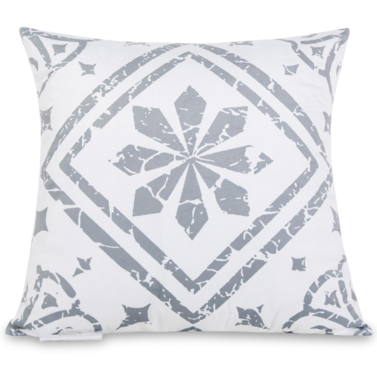 Kuddfodral 50x50cm Vit med Grått tryck | Siexa DPC50503 Kuddfodral 50x50cm Vit med Grått tryck | Siexa DPC50503