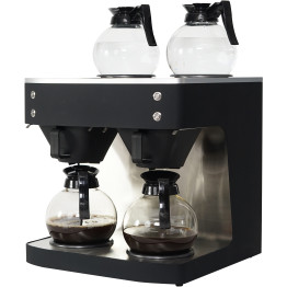 Cafetière double filtre professionnelle Remplissage manuel 4 verseuses en verre 4 plaques chauffantes | Adexa DRB686P