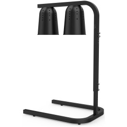 Lampe chauffante infrarouge à double tête sur pied, 470 × 360 × 759 mm, finition noire | Adexa DS571