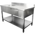 Évier Professionnel Inox 1200x700x950mm 1 bac à gauche 1 tiroir Crédence | Adexa DSA120701DL