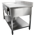 Évier Professionnel Inox 1200x700x950mm 1 bac à gauche 1 tiroir Crédence | Adexa DSA120701DL