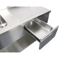 Évier Professionnel Inox 1200x700x950mm 1 bac à gauche 1 tiroir Crédence | Adexa DSA120701DL