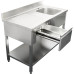Évier Professionnel Inox 1500x700x950mm 1 bac à droite 1 tiroir Crédence | Adexa DSA150701DR