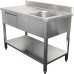 Évier Professionnel Inox 1500x700x950mm 1 bac à droite 1 tiroir Crédence | Adexa DSA150701DR