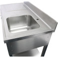 Évier Professionnel Inox 1200x700x950mm 1 bac à droite 1 tiroir Crédence | Adexa DSA120701DR