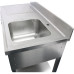 Évier Professionnel Inox 1500x700x950mm 1 bac à droite 1 tiroir Crédence | Adexa DSA150701DR