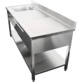 Évier professionnel avec 2 tiroirs Acier inoxydable 1 bac Gauche Étagère inférieure Crédence 1800x600x950mm | Adexa DSA180602DL