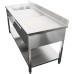 Évier professionnel avec 2 tiroirs Acier inoxydable 1 cuve Étagère inférieure gauche Crédence 1800x700x950mm | Adexa DSA180702DL