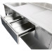 Évier professionnel avec 2 tiroirs Acier inoxydable 1 cuve Étagère inférieure gauche Crédence 1800x700x950mm | Adexa DSA180702DL
