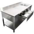 Évier professionnel avec 2 tiroirs Acier inoxydable 1 bac Droite Étagère inférieure Crédence 1800x700x950mm | Adexa DSA180702DR