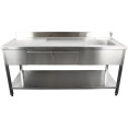 Évier professionnel avec 2 tiroirs Acier inoxydable 1 bac Droite Étagère inférieure Crédence 1800x700x950mm | Adexa DSA180702DR
