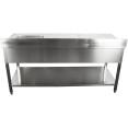 Évier professionnel avec 2 tiroirs Acier inoxydable 1 bac Droite Étagère inférieure Crédence 1800x700x950mm | Adexa DSA180702DR