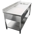 Évier professionnel avec 2 tiroirs Acier inoxydable 1 bac Droite Étagère inférieure Crédence 1800x700x950mm | Adexa DSA180702DR