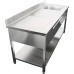Évier professionnel avec 2 tiroirs Acier inoxydable 1 cuve Étagère inférieure droite Crédence 1800x600x950mm | Adexa DSA180602DR