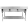 Évier Professionnel Inox 1800x700x950mm 3 bacs Crédence | Adexa DSA345