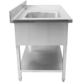 Évier Professionnel Inox 1200x700x950mm 1 bac à gauche Crédence | Adexa DSA1270L