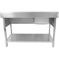 Évier Professionnel Inox 1200x700x950mm 1 bac à gauche Crédence | Adexa DSA1270L