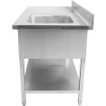 Évier Professionnel Inox 1200x700x950mm 1 bac à droite Crédence | Adexa DSA1270R