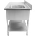 Évier Professionnel Inox 1400x700x950mm 1 bac à droite Crédence | Adexa DSA1470R