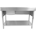 Évier Professionnel Inox 1200x700x950mm 1 bac à droite Crédence | Adexa DSA1270R