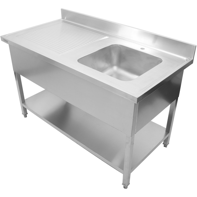 Évier Professionnel Inox 1400x700x950mm 1 bac à droite Crédence | Adexa DSA1470R