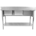 Evier double professionnel Inox 1400x600x950mm 2 bacs à droite Crédence | Adexa DSD1460R