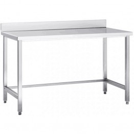 Premium Commercial Table de travail Acier inoxydable Sans étagère inférieure Dosseret 800x600x980/1080mm | Adexa DW8060