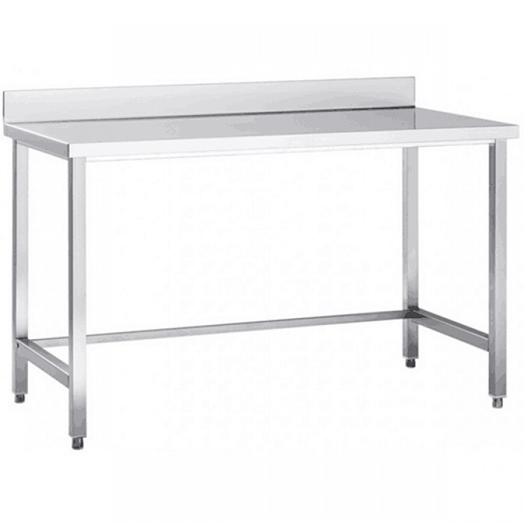Premium Commercial Table de travail Acier inoxydable Sans étagère inférieure Dosseret 1200x700x980/1080mm | Adexa DW12070