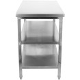 Table de travail commerciale en acier inoxydable, 3 niveaux, pieds carrés, dimensions 700 x 600 x 900 mm | Adexa DW3T7060