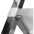 Table de travail commerciale en acier inoxydable, 3 niveaux, pieds carrés, dimensions 700 x 600 x 900 mm | Adexa DW3T7060