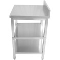Table de travail professionnelle en acier inoxydable, 3 niveaux, crédence, pieds carrés, dimensions 800 x 600 x 900 mm | Adexa DW3T8060B