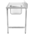 Table de chargement côté droit 1200 x 650 x 850 mm avec évier et dosseret en acier inoxydable | Adexa DWITA1265R