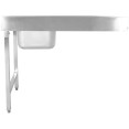 Table de chargement côté droit 1200 x 650 x 850 mm avec évier et dosseret en acier inoxydable | Adexa DWITA1265R