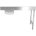 Table de chargement côté gauche en acier inoxydable avec évier, bonde et dosseret 1400 x 650 x 850 mm | Adexa DWITC1465L