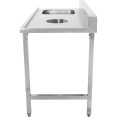 Table de chargement à l'arrière en acier inoxydable avec évier, bonde et dosseret 1400 x 650 x 850 mm | Adexa DWITC1465R