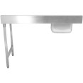Table de chargement à l'arrière en acier inoxydable avec évier, bonde et dosseret 1400 x 650 x 850 mm | Adexa DWITC1465R