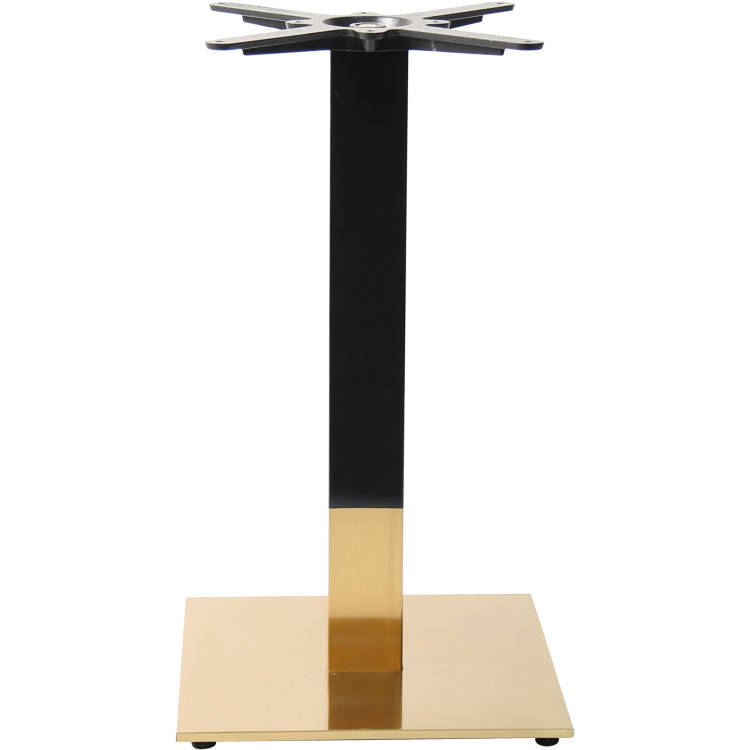 Pied de table carré noir et or, hauteur standard 400 mm | Adexa E007