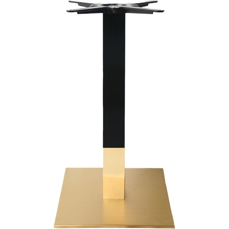 Pied de table carré en fonte noir et or 450 x 450 x 720 mm | Adexa E007C