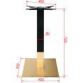Pied de table carré en fonte noir et or 450 x 450 x 720 mm | Adexa E007C