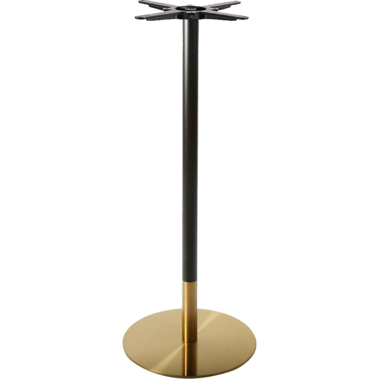 Pied de table rond en fonte noire et dorée Ø430 x 1080 mm | Adexa E012H