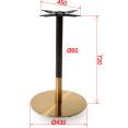 Pied de table rond noir et or Ø430 mm, hauteur standard | Adexa E012